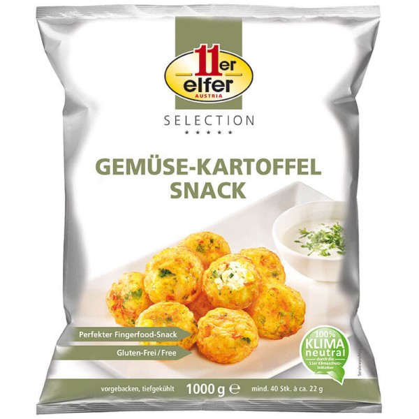 11er GmbH, Rösti Gemüse-Kartoffel Snack, 22g/Stück, 1000g Beutel