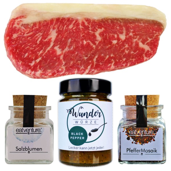 Premium Steakpaket mit Pfefferrahmsauce Zutaten + Rezept